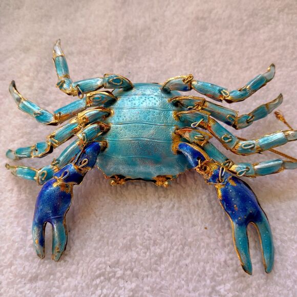 Cloisonne coastal crab ornament, Nautical Luxuries? not signed, 4 1/2" - Picture 2 of 7
